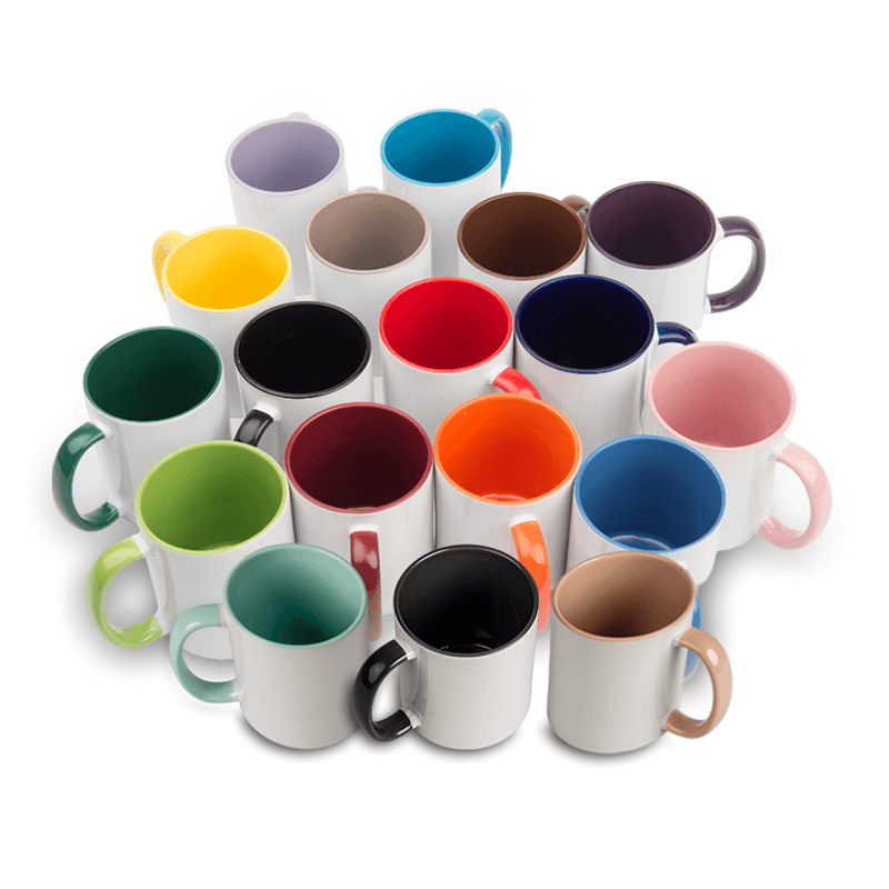 Inside and handle color sublimation mug